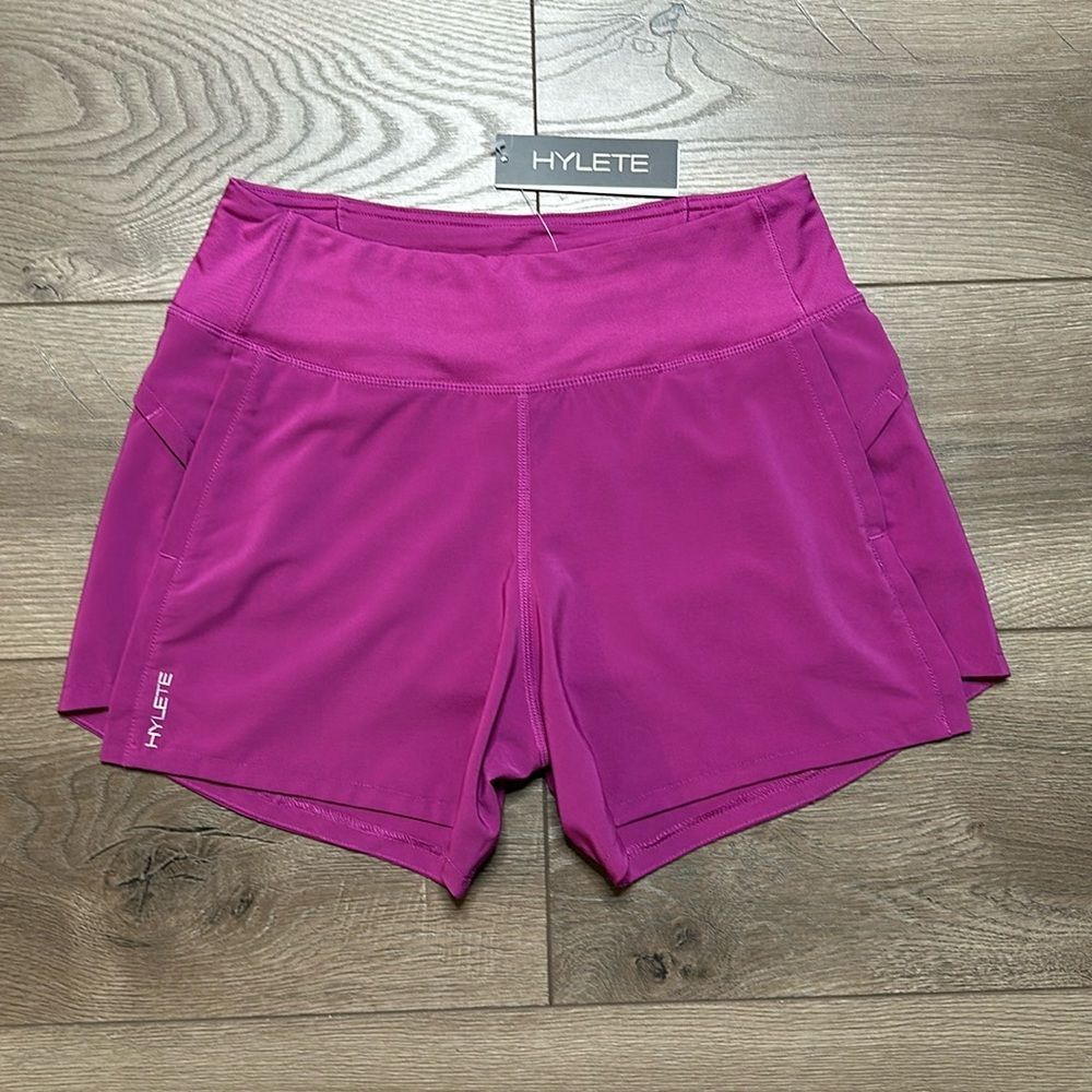 Hylete Versa 5" Pink Lined Pocket‎ Running Shorts Size XS